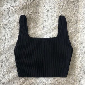 Babaton sculptknit squareneck cropped tank